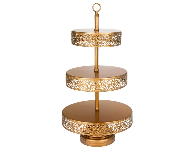 3-Tier Reversible Cupcake Stand | Gold | Victoria Collection CS303VG