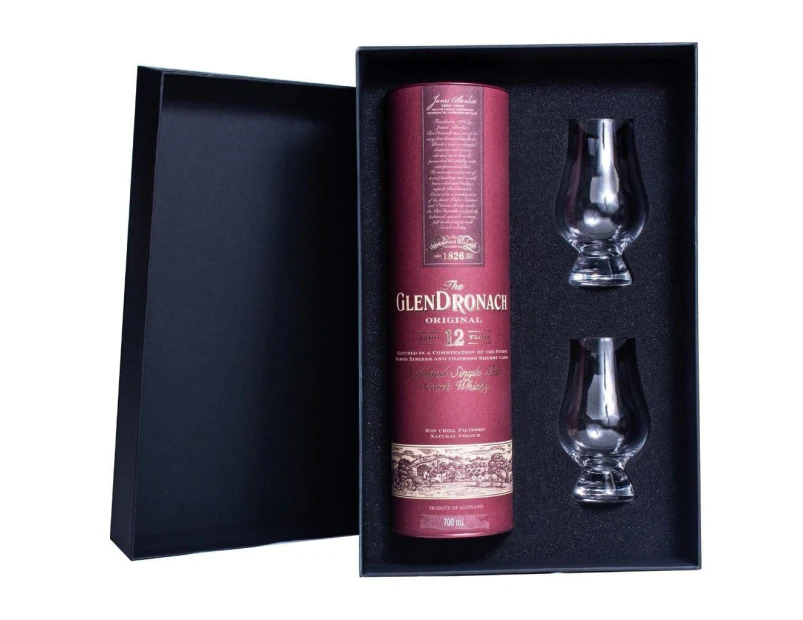 GlenDronach 12 Yr Old Gift Box includes 2 Glencairn Glasses