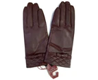 Dents Womens Kitty Sheepskin Genuine Leather Gloves Warm Winter Ladies - Burgundy