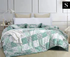 Gioia Casa Oliver Printed All Seasons Cloud-Like Single Bed Quilt - Green/White