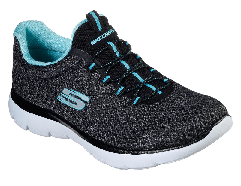 Skechers Women's Summits-Striding Sports Training Shoes - Black/Turquoise