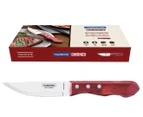 Set of 4 Tramontina Churrasco Jumbo Steak Knives - Red