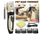 8Pcs USB Pet Dog Clipper Trimmer Grooming Animal Hair Electric Shaver Kit