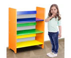 Childrens Wooden Book Shelf Multicoloured Kids Shelf Storage