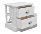 French Bedside Cabinet White Wooden Drawer Table Lamp Nightstand Chest