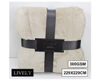 Lively Flannel Velvet Queen 229x229cm Blanket  Stone