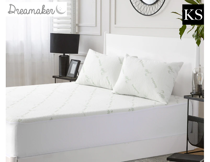 Dreamaker Knitted Bamboo Waterproof King Single Bed Mattress Protector