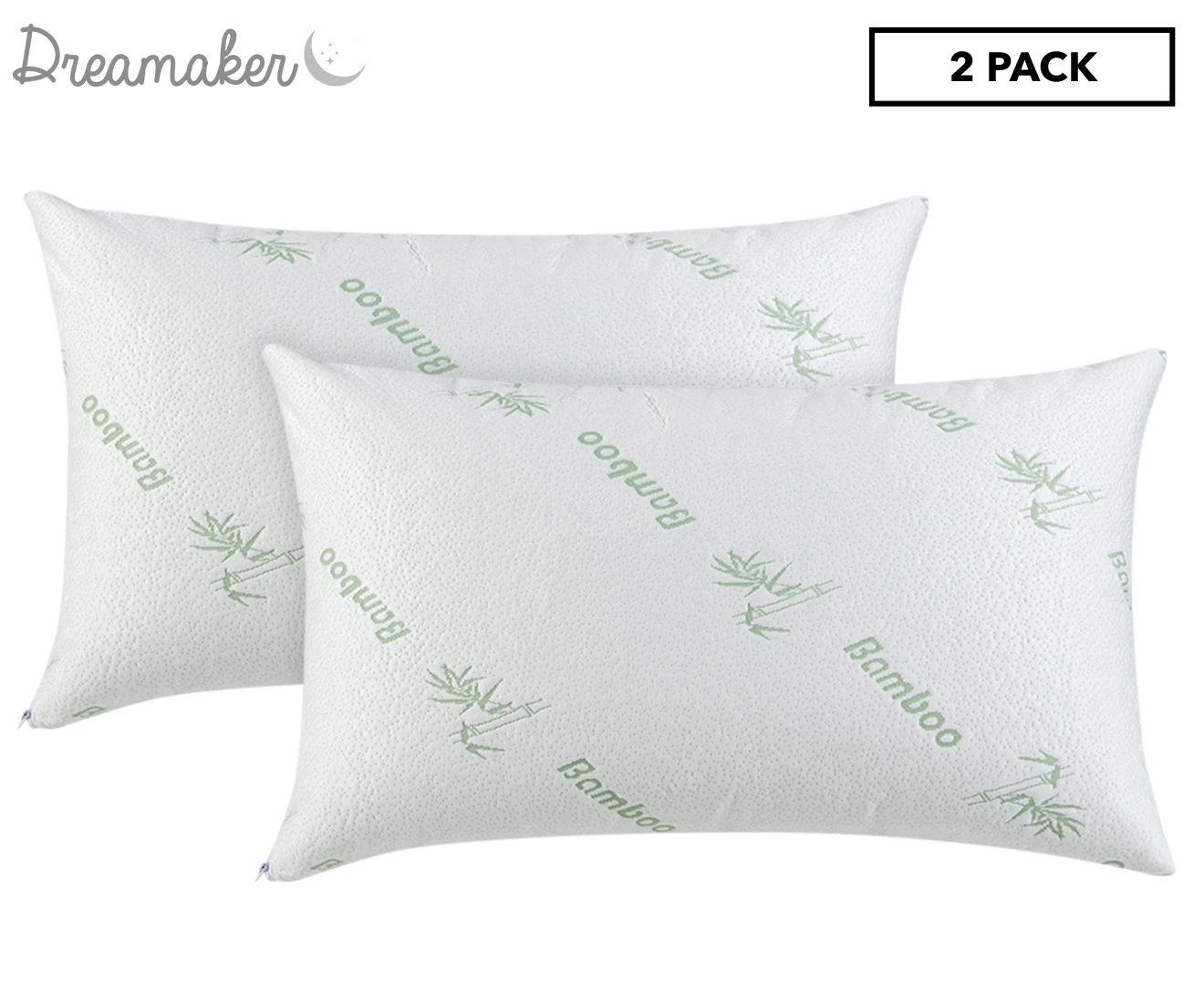 Dreamaker Bamboo Knitted Waterproof Pillow Protector (Twin Pack)