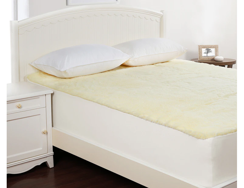 Dreamaker 300GSM Wool Fleece Mattress Underlay - Super King Bed
