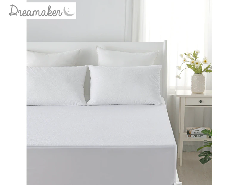 Dreamaker Cotton Terry Towelling Waterproof Mattress Protector