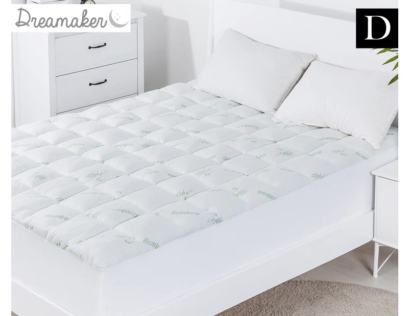 Dreamaker Bamboo Covered Ball Fibre Double Bed Mattress Topper