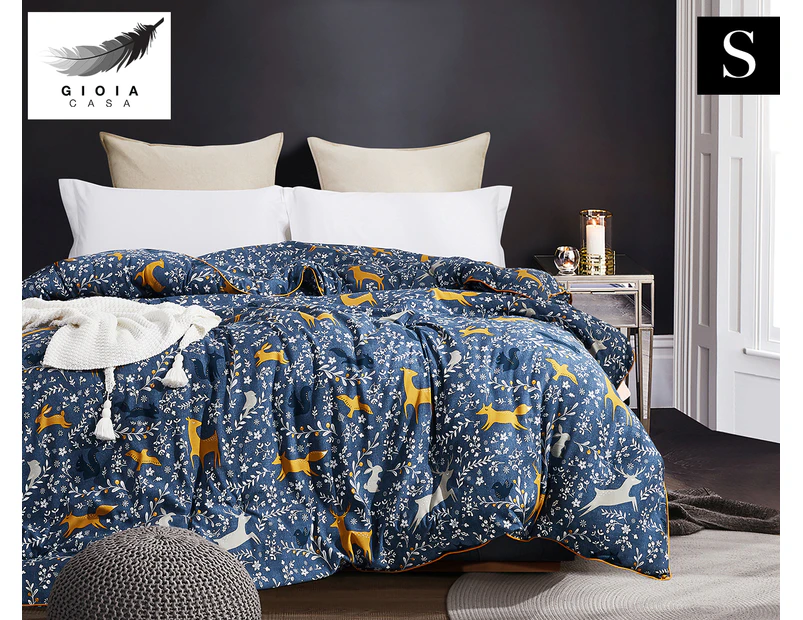 Gioia Casa Madison Printed All Seasons Cloud-Like Single Bed Quilt - Navy