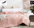 Gioia Casa Flora Printed All Seasons Cloud-Like Double Bed Quilt - Coral/White