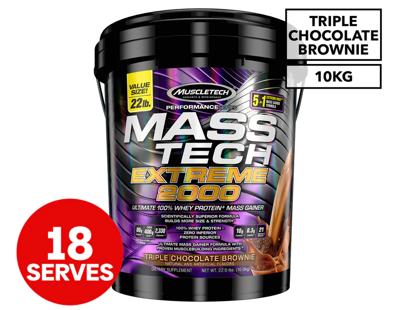 Muscletech Mass Tech Extreme 2000 Protein Triple Chocolate Brownie 10kg