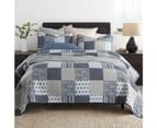 Queen King Size Bed Luxury 100% Cotton Coverlet / Bedspread Set Comforter Patchwork Quilt 230x250cm Black Forest 1