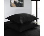 Queen King Size Bed Embossed Microfibre Coverlet / Bedspread Set Comforter Quilt 230x250cm Black