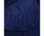 Queen King Size Bed Embossed Microfibre Coverlet / Bedspread Set Comforter Quilt 230x250cm Navy