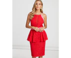 Chancery Women's Julia Lace Dress - Red And Pink