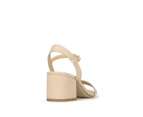 Betts Camilla Womens Pu Dress Round Sandals Shoes - Nude