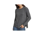 Velvet Womens Rib Knit Side Slit Pullover Sweater