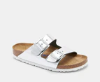 Birkenstock Unisex Arizona Narrow Fit Soft Footbed Sandals - Silver