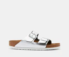 Birkenstock Unisex Arizona Narrow Fit Soft Footbed Sandals - Silver