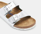 Birkenstock Unisex Arizona Narrow Fit Soft Footbed Sandals - Silver