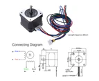 1pcs Nema 17 Stepper Stepping Motor Drive Control 2 Phase 1.8 Degree 0.9A 0.4N.M 42mm with 90cm Lead Cable 3D Printer/CNC Accessory Replacement