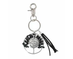Gemstone Crystal Tree of Life Affirmation Phrase Key Chain - Gift Idea - Black Onyx
