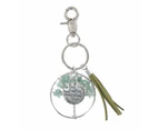 Gemstone Crystal Tree of Life Affirmation Phrase Key Chain - Gift Idea - Green Aventurine