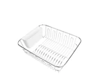 D.Line Dish Drainer Chrome & PVC with Caddy Large White