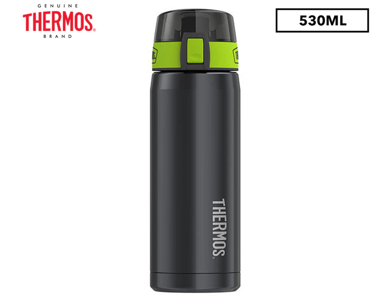 Thermos 530mL Stainless Steel Hydration Drink Bottle - Smoke & Lime Green