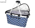 Sachi Insulated Carry Basket with Lid - Moroccan Navy