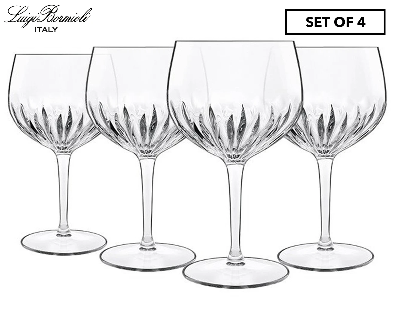 Set of 4 Luigi Bormioli 800mL Mixology Spanish Gin & Tonic Glasses