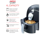 Kitchen Couture 4L Air Fryer Healthy Food No Oil Cooking Low Fat Family Meals - Black/Silver
