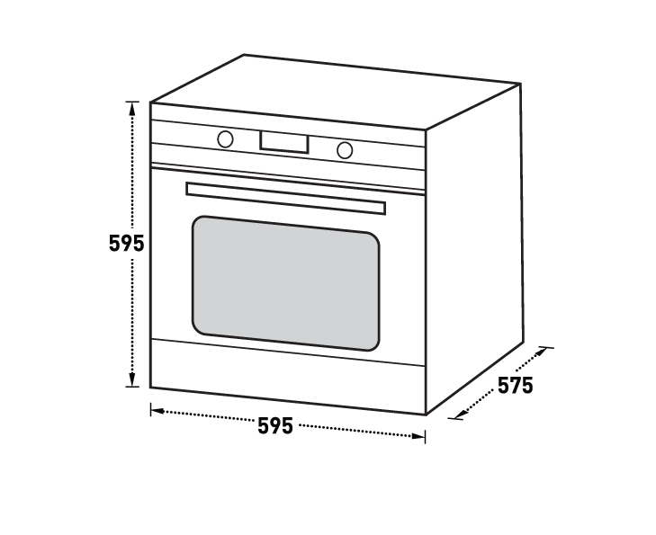 Domain Premium Pyrolytic 10 Function Fan Forced Electric Oven - 600mm