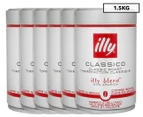 6 x illy Classic Roast Coffee Whole Beans 250g