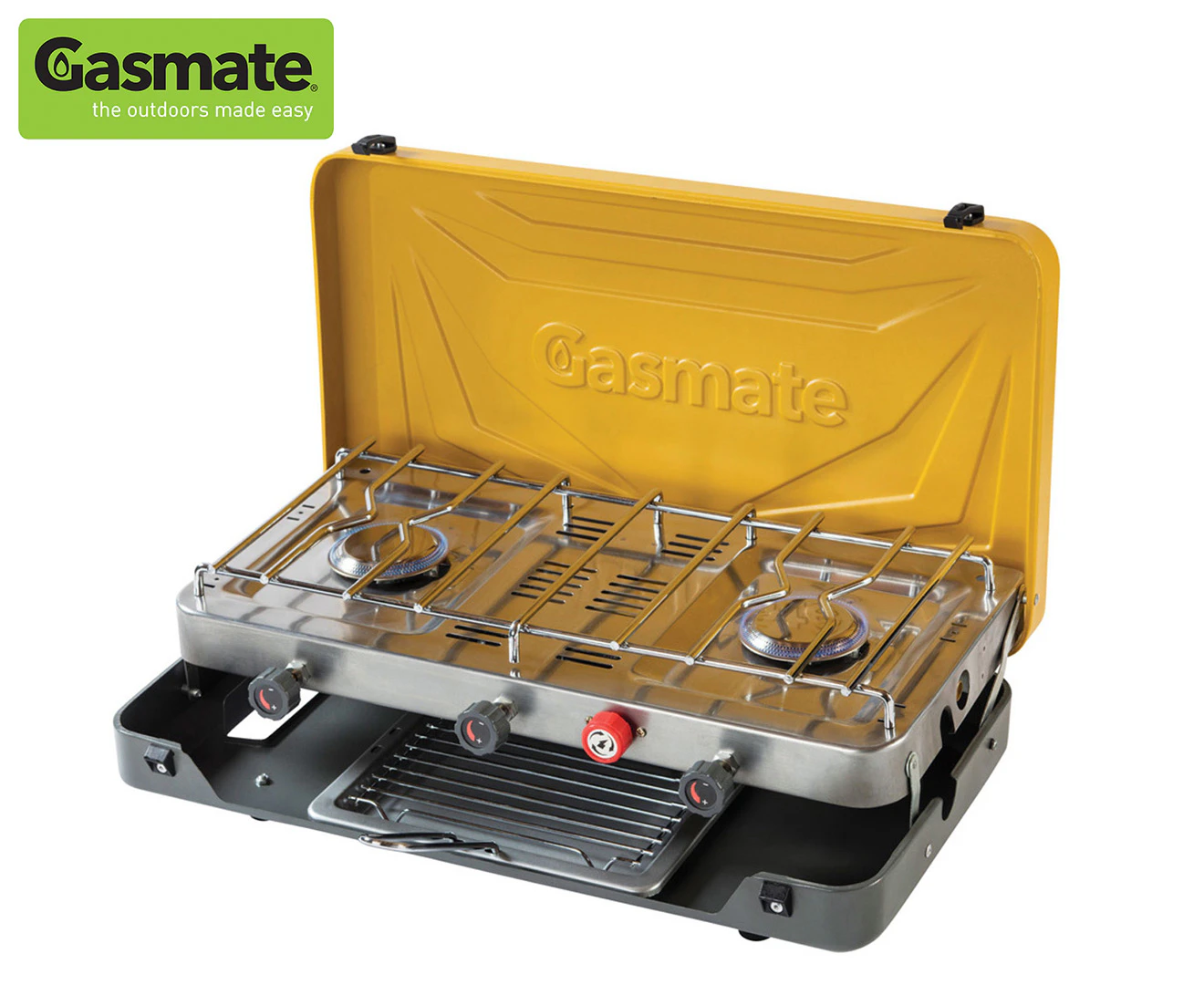 Gasmate 2 Burner Stove w/ Grill