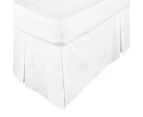 Percale Box Pleated Valance Bed Skirt White Single, King Single , Double , Queen , King Size