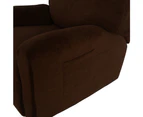 Anself High Quality Elastic Soft Polyester Spandex One Seater Recliner Cover Brown