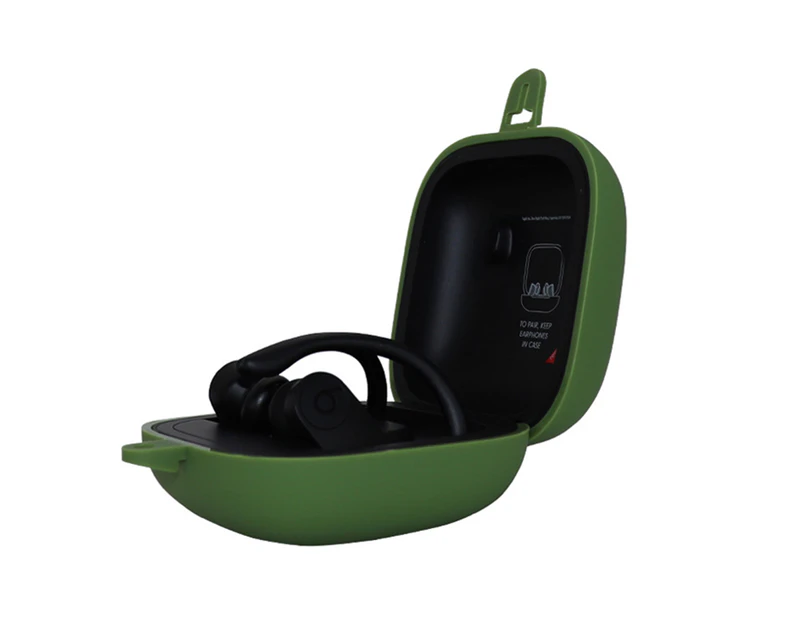GM-ALL Silicone Headset Cover Wireless Headset Storage Pack for Powerbeats Pro - DARK GREEN