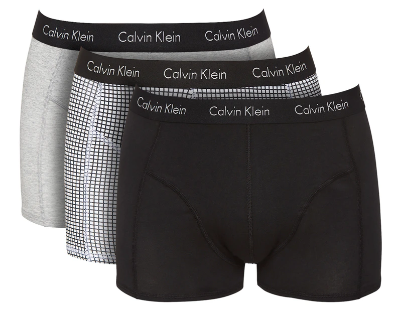 Calvin Klein Men's Element Trunk 3-Pack - Grey/Black/Plaid