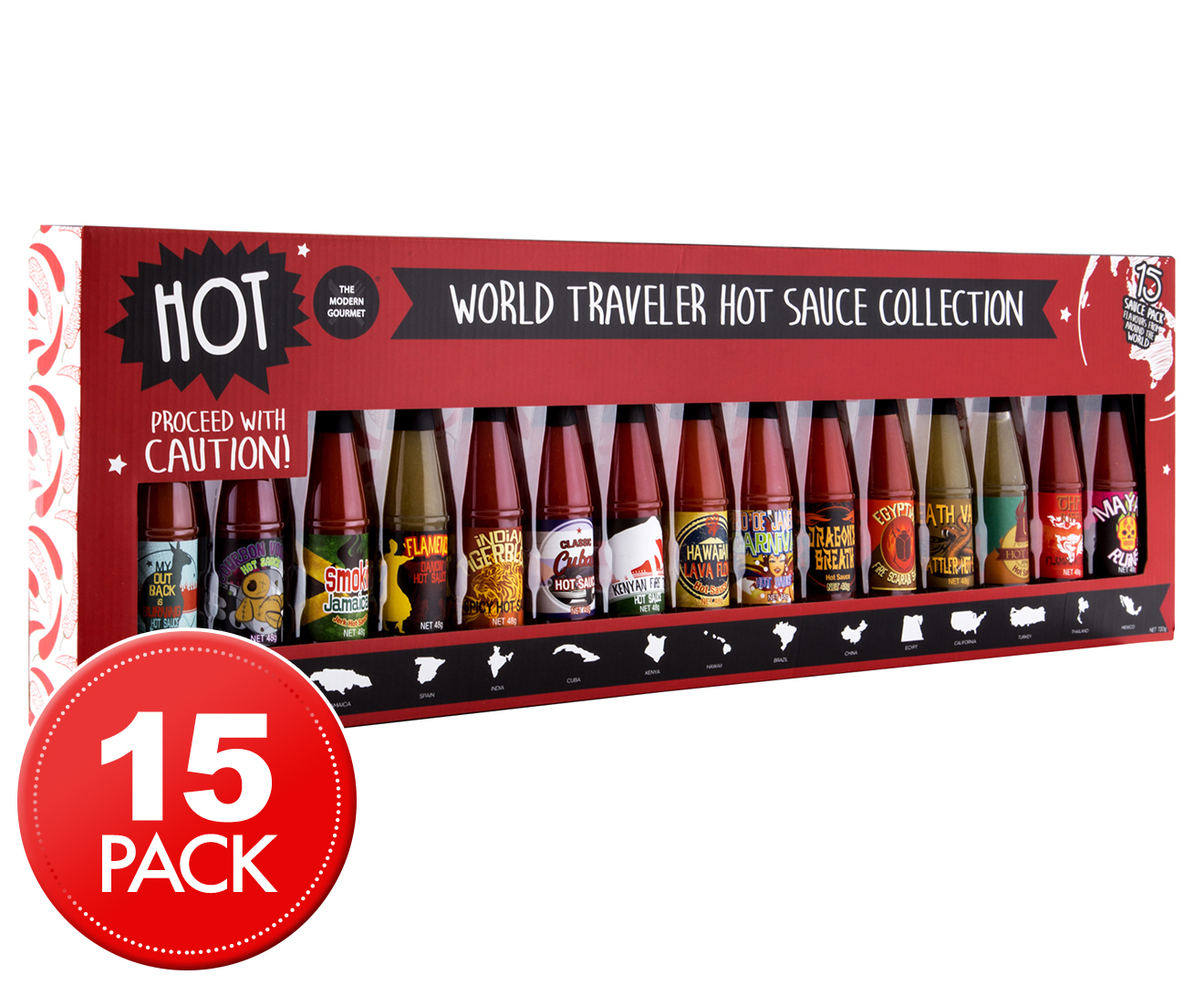 world traveller hot sauce set of 15