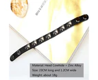 Japanese and Korean Popular Leather Bracelets Cowhide Bracelets Single-row Skull Punk Grotesque Bracelets for Men