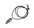 Creative Personality Fashion Necklace Wax Rope Long Eagle's Eye Inlaid Turquoise Necklace for Men