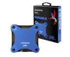 Adata ASD600Q-240GU31-CBL 240GB Ultra-Speed External Solid State Drive Shock Resistance USB3.1 Blue