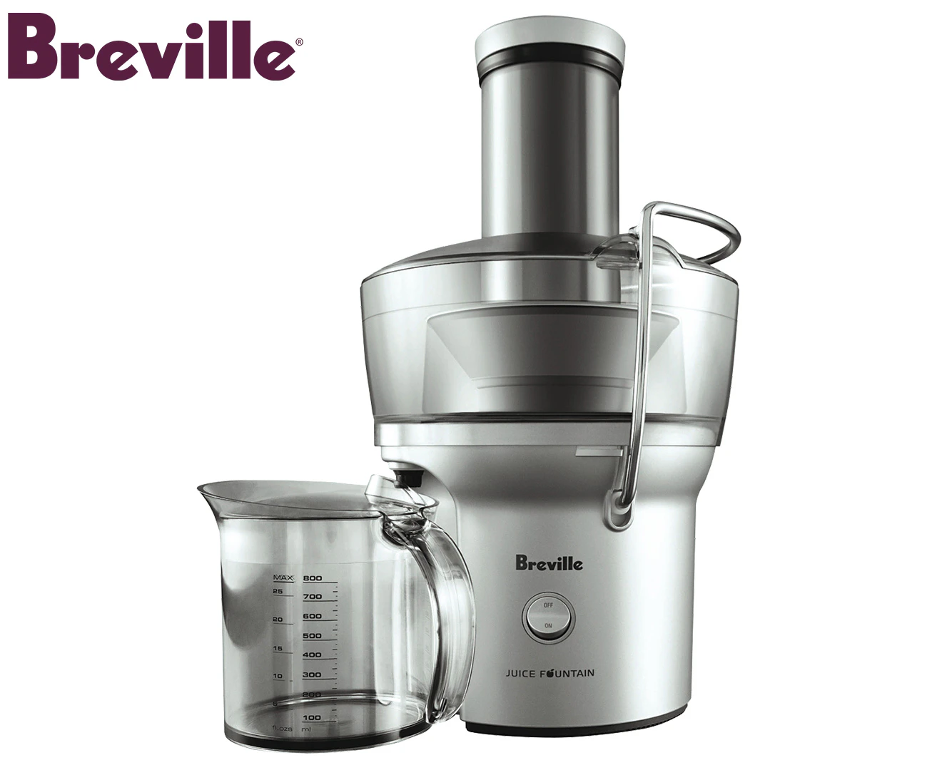 Breville 900W Compact Electric Juice Fountain Juicer/Extractor w/Pulp Container