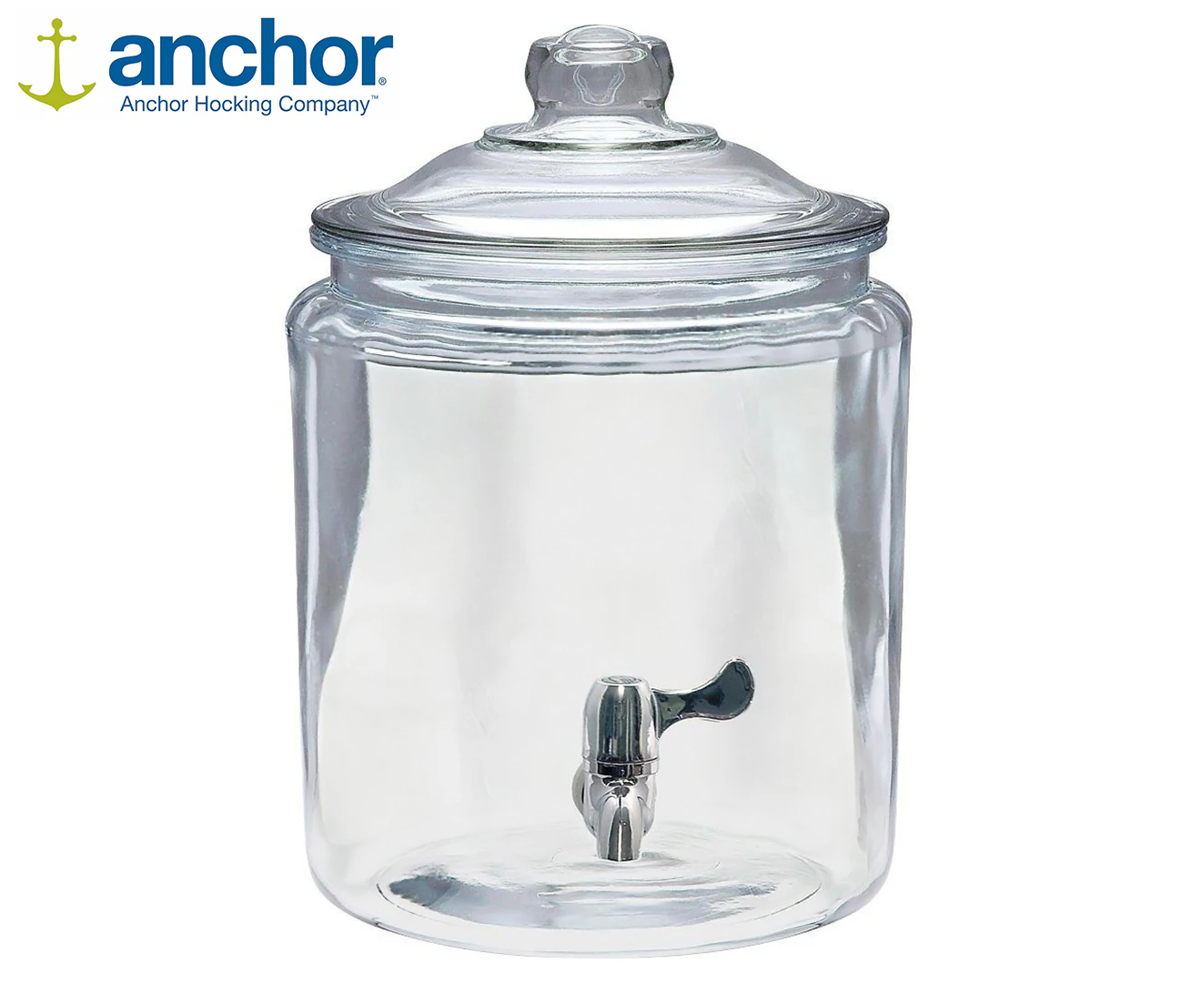 Anchor Hocking Heritage Hill 7.5L/34cm Glass Dispenser Container w/ Spigot Clear