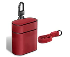 For Apple AirPods 1/2 Case Red Genuine Leather Protective Earphones Box