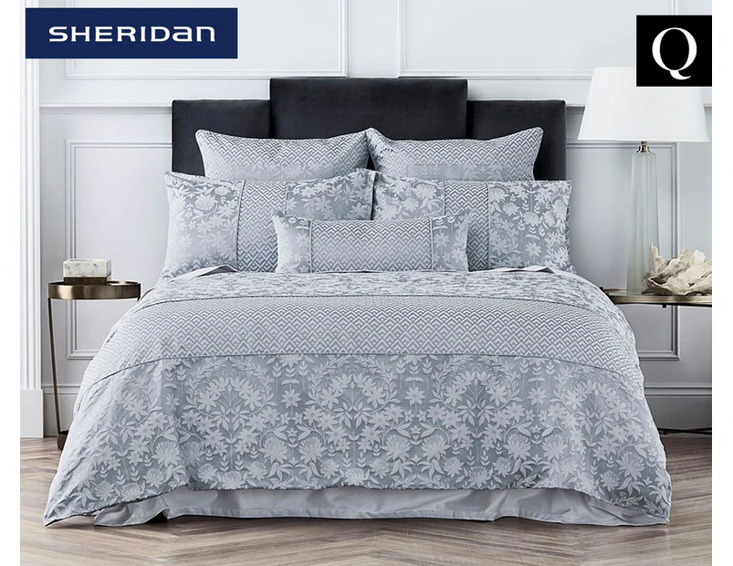 Sheridan Stedwell Queen Bed Quilt Cover - Blue Fog